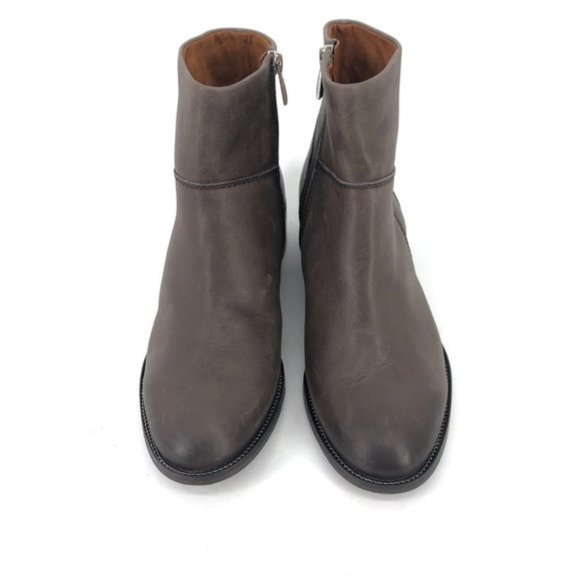 Franco Sarto Benny Burnished Leather Block Heel Ankle Booties Size 8.5 - Picture 3 of 8